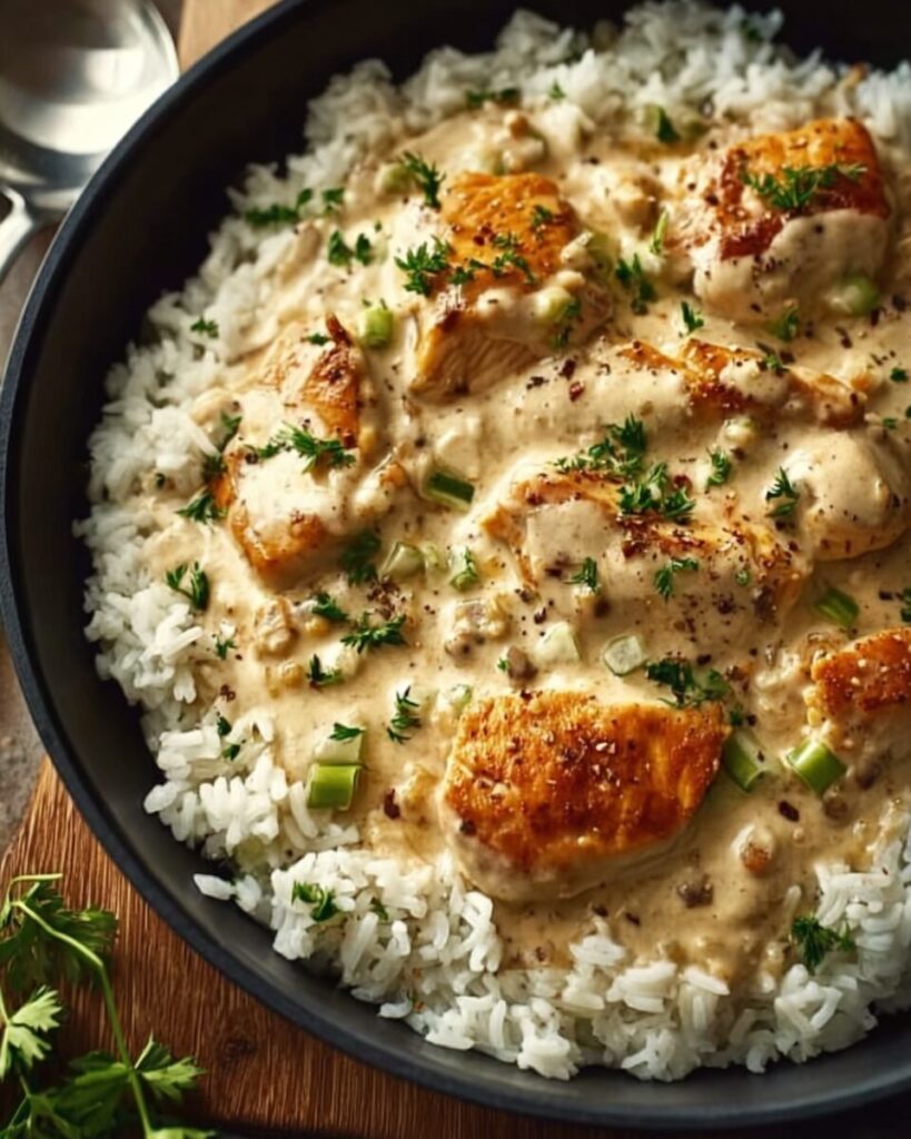 Creamy Smothered Chicken and Rice