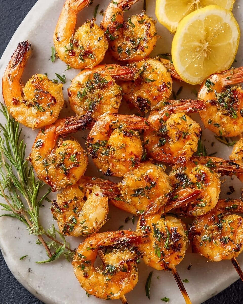 Grilled Lemon Herb Shrimp Skewers