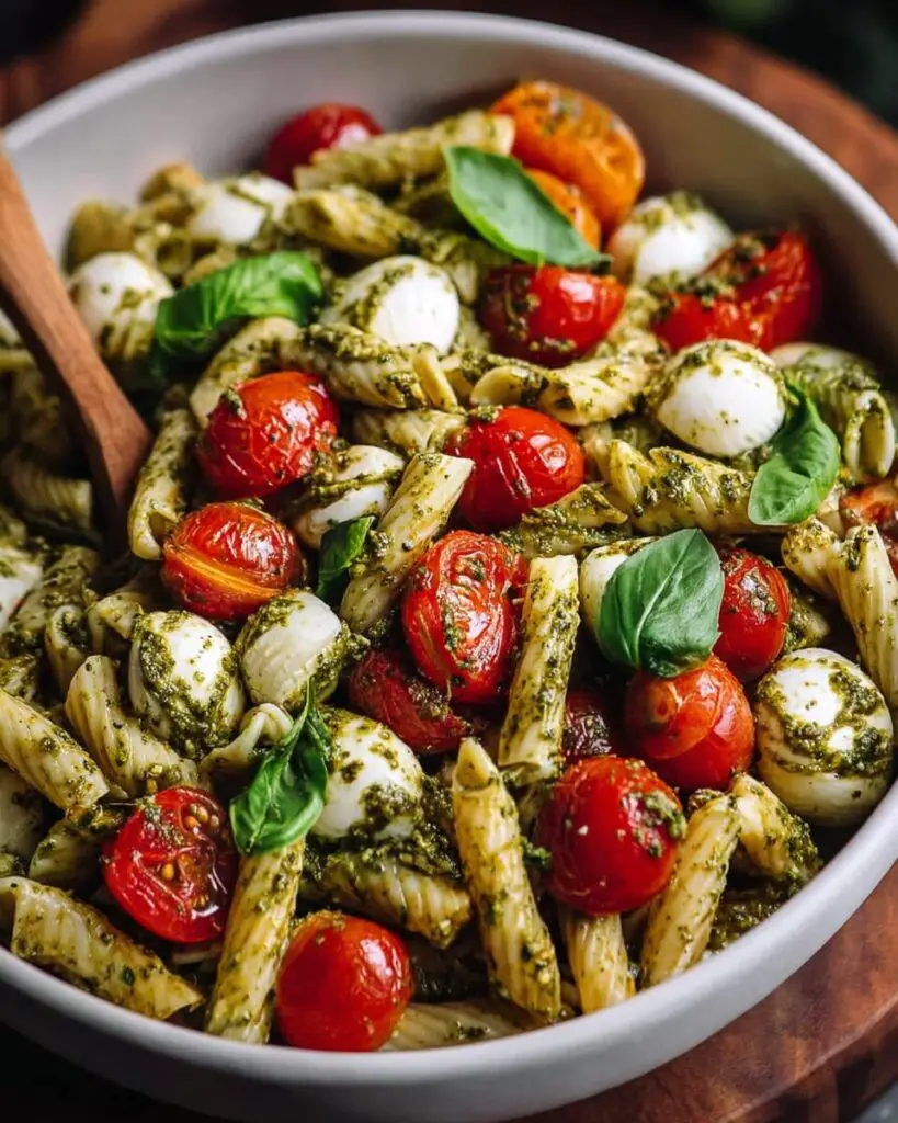 Pesto Caprese Pasta Salad
