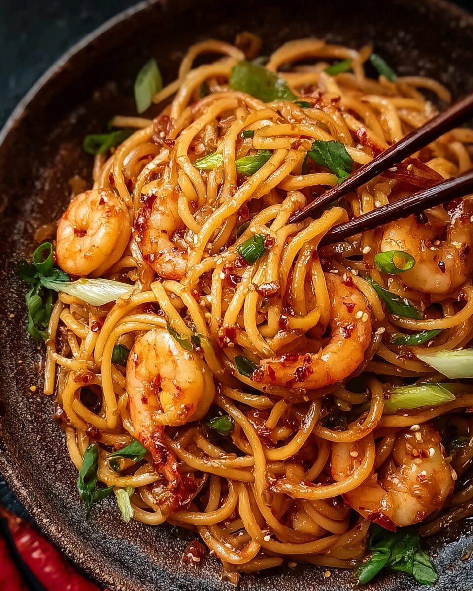 Spicy Garlic Shrimp Noodles