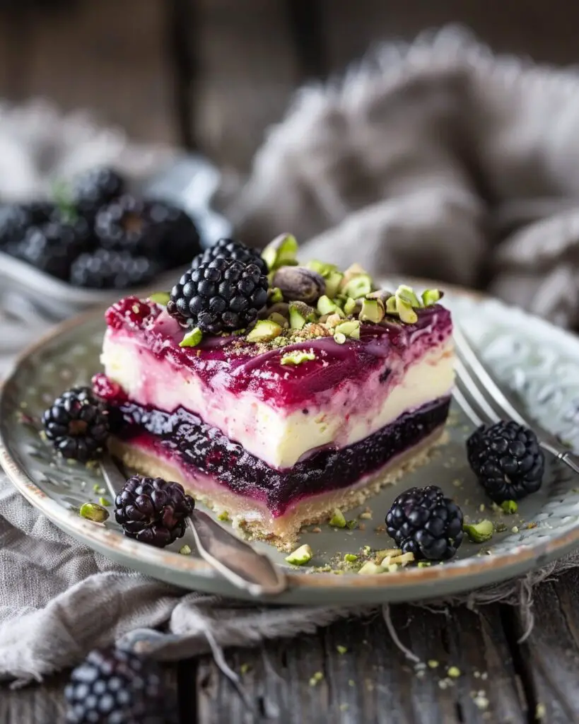 Blackberry Pistachio Dream Bars