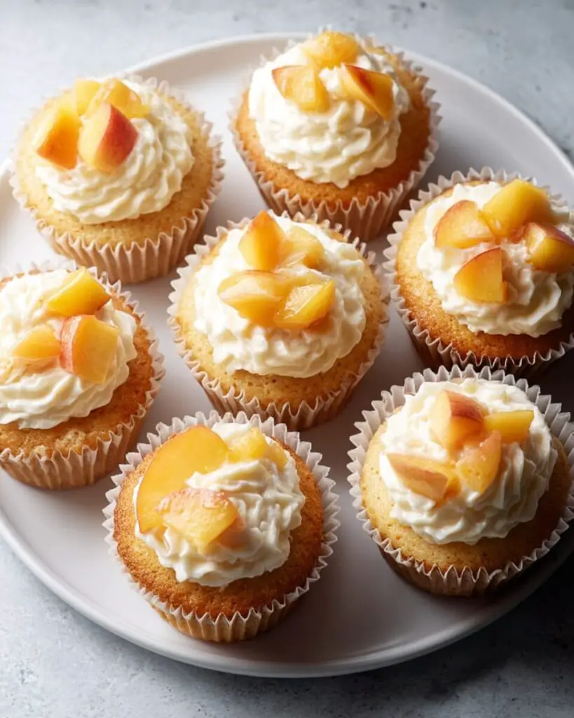Honey Peach Cream Cheese Cupcakes
