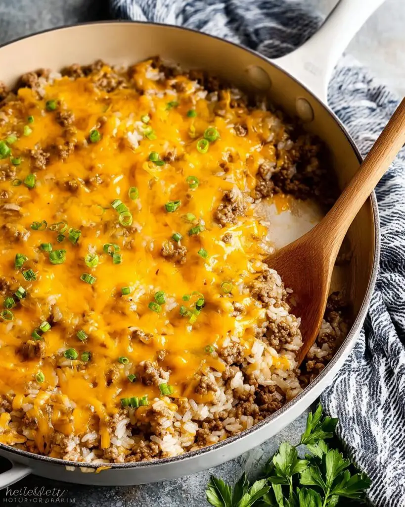 Cheesy Hamburger Rice Casserole