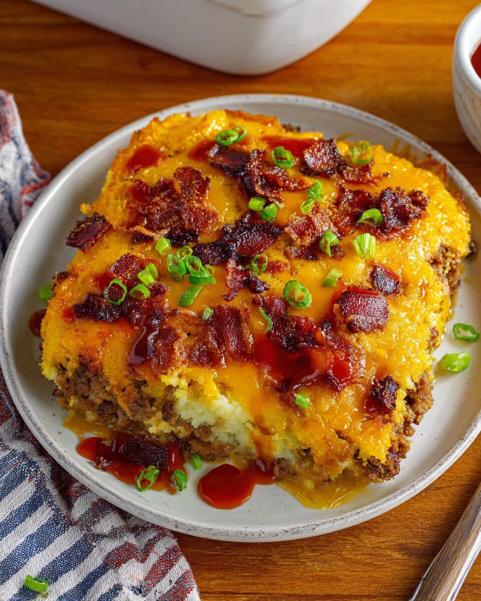 Cheesy Loaded Meatloaf Casserole