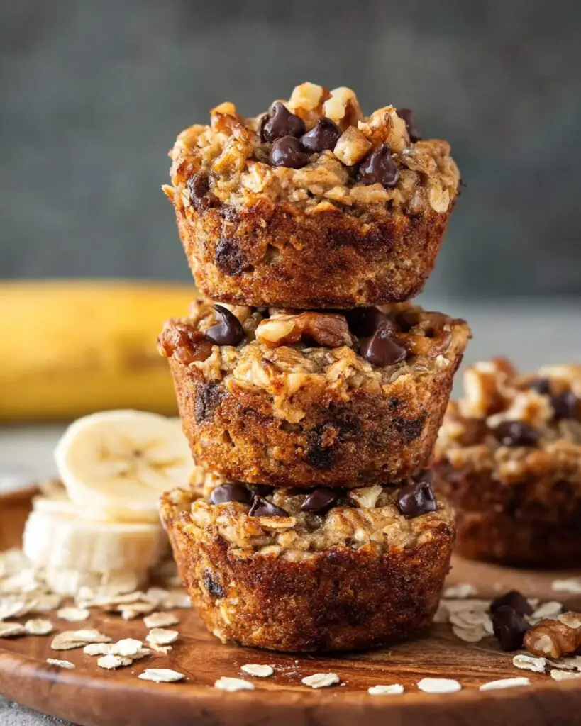 Banana Chocolate Chip Walnut Oatmeal Cups