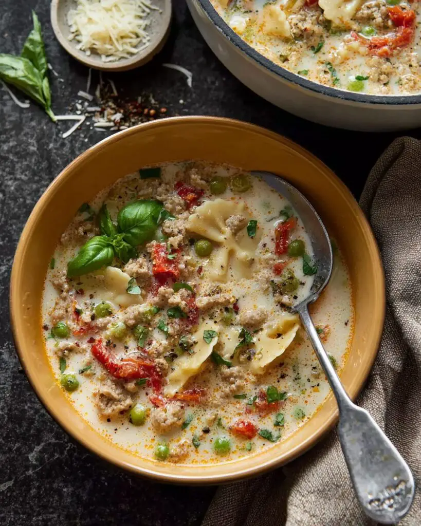 Creamy Italian Ground Chicken Soup
