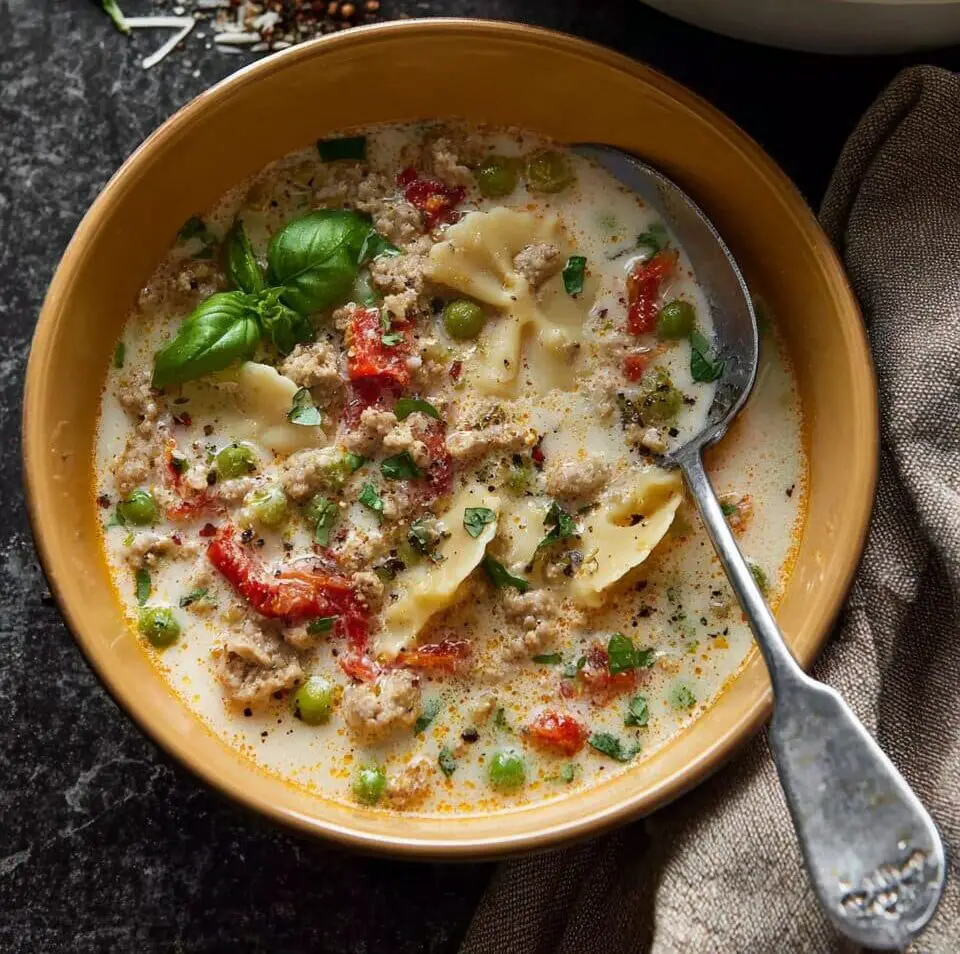 Creamy Italian Ground Chicken Soup