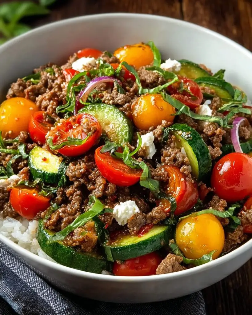 Mediterranean Ground Beef Stir Fry