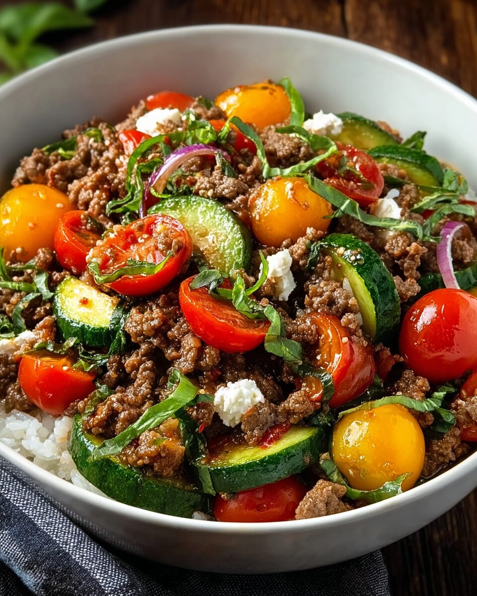 Mediterranean Ground Beef Stir Fry