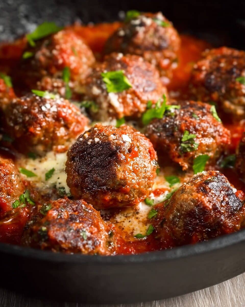 Mozzarella-Stuffed Meatballs