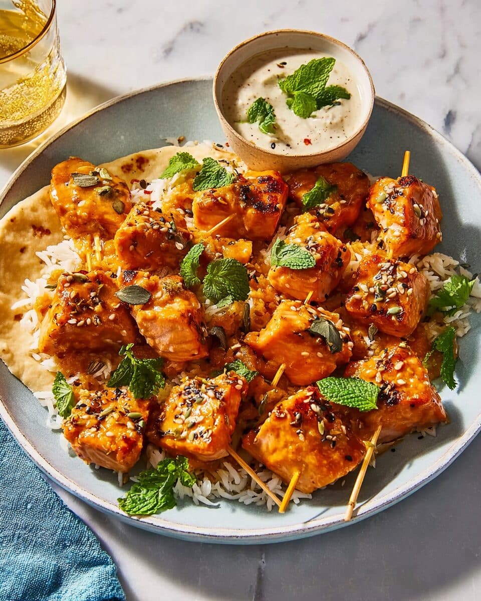 Honey Garlic Salmon Bites
