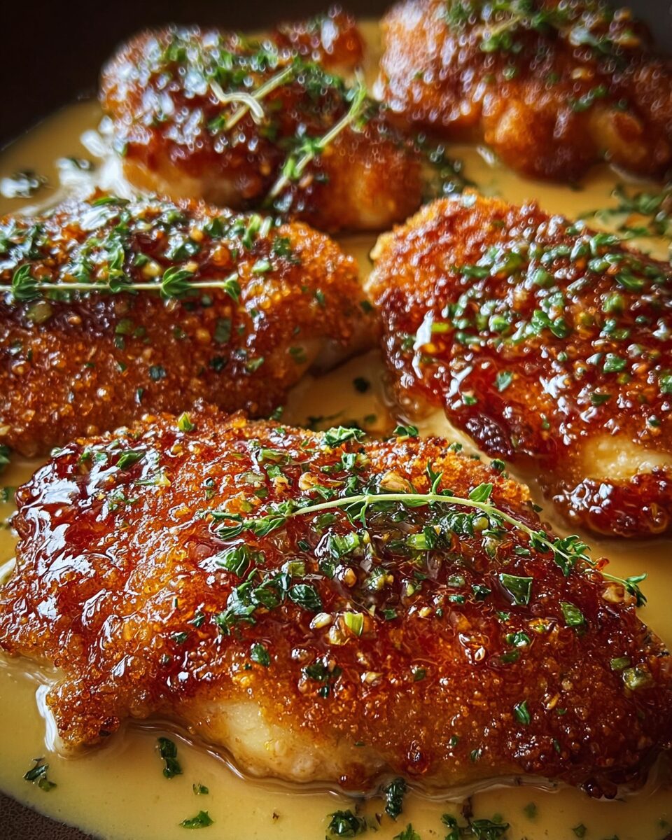 Sticky Garlic Honey Glazed Chicken