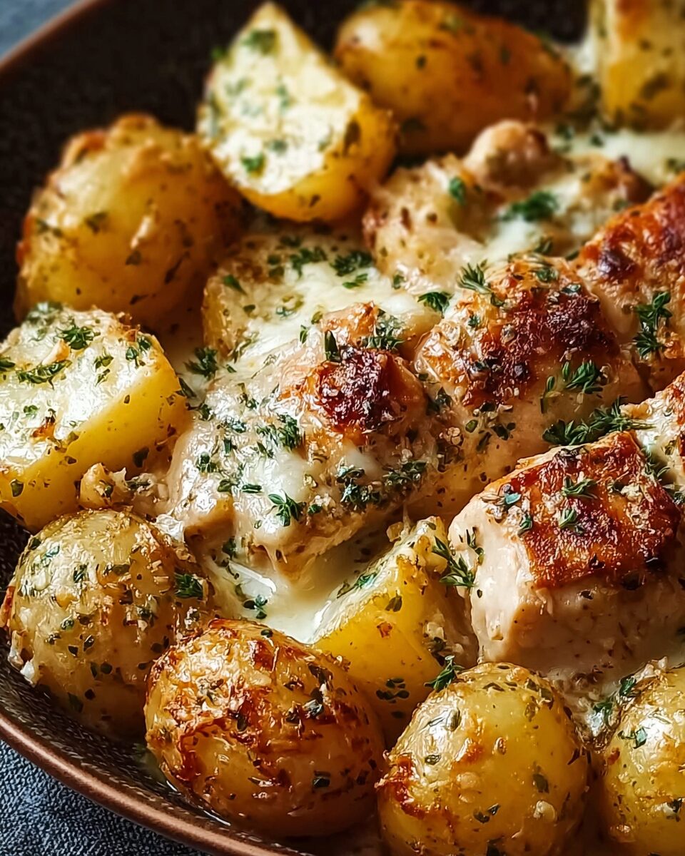 Garlic Parmesan Crockpot Chicken and Potatoes