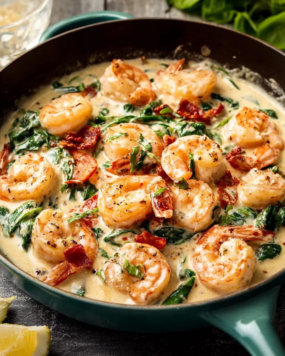 Creamy Garlic Tuscan Shrimp