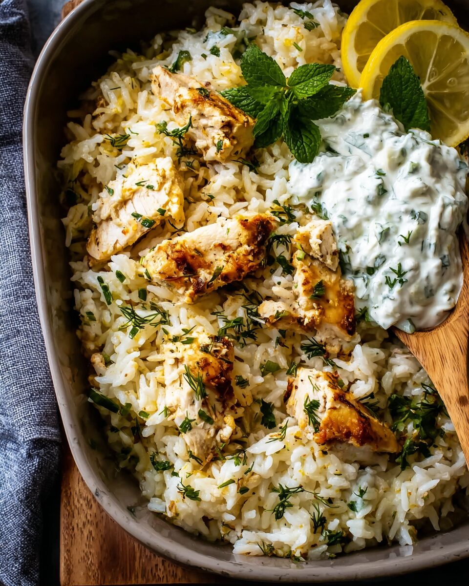 Chicken Tzatziki Rice Bake