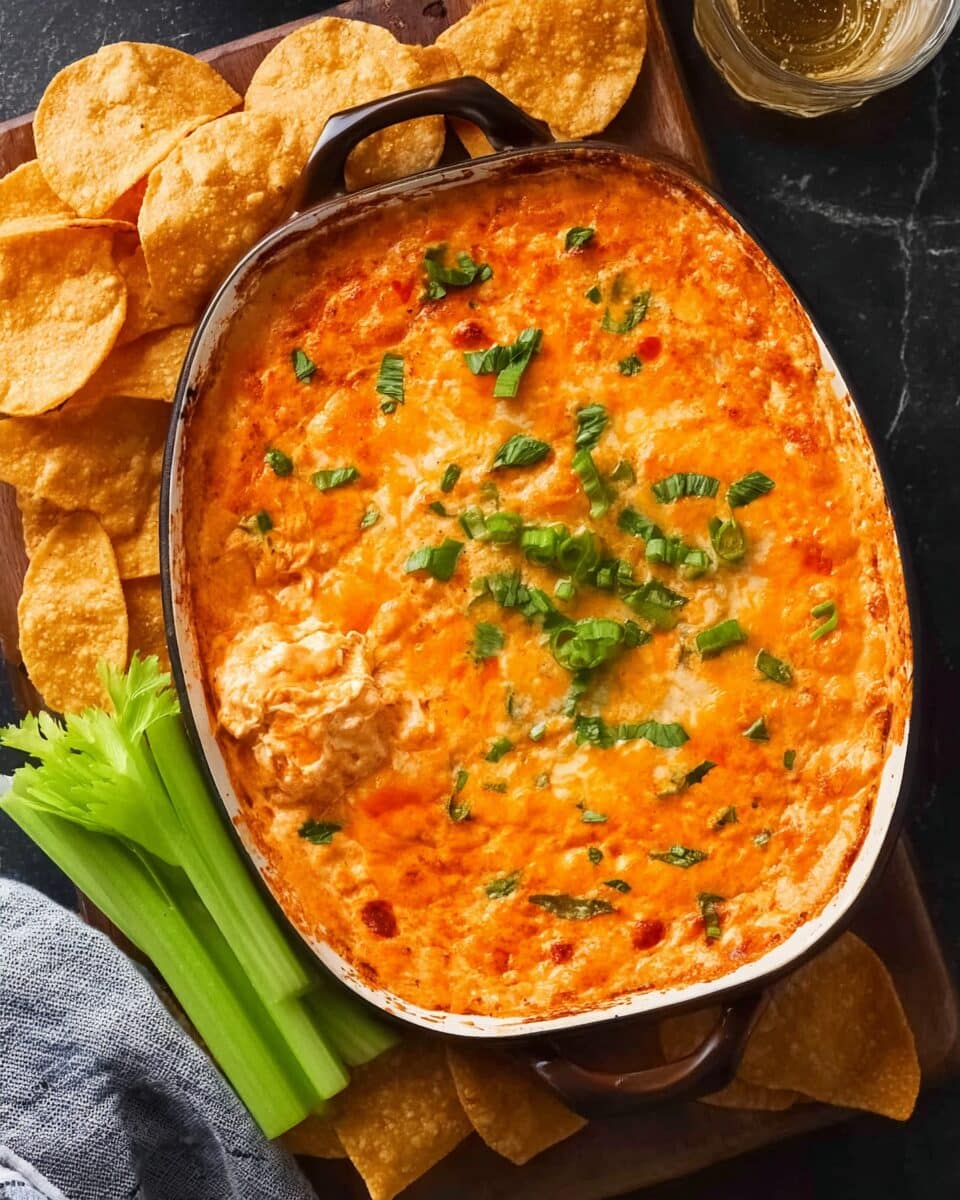 Cheddar Buffalo Chicken Dip