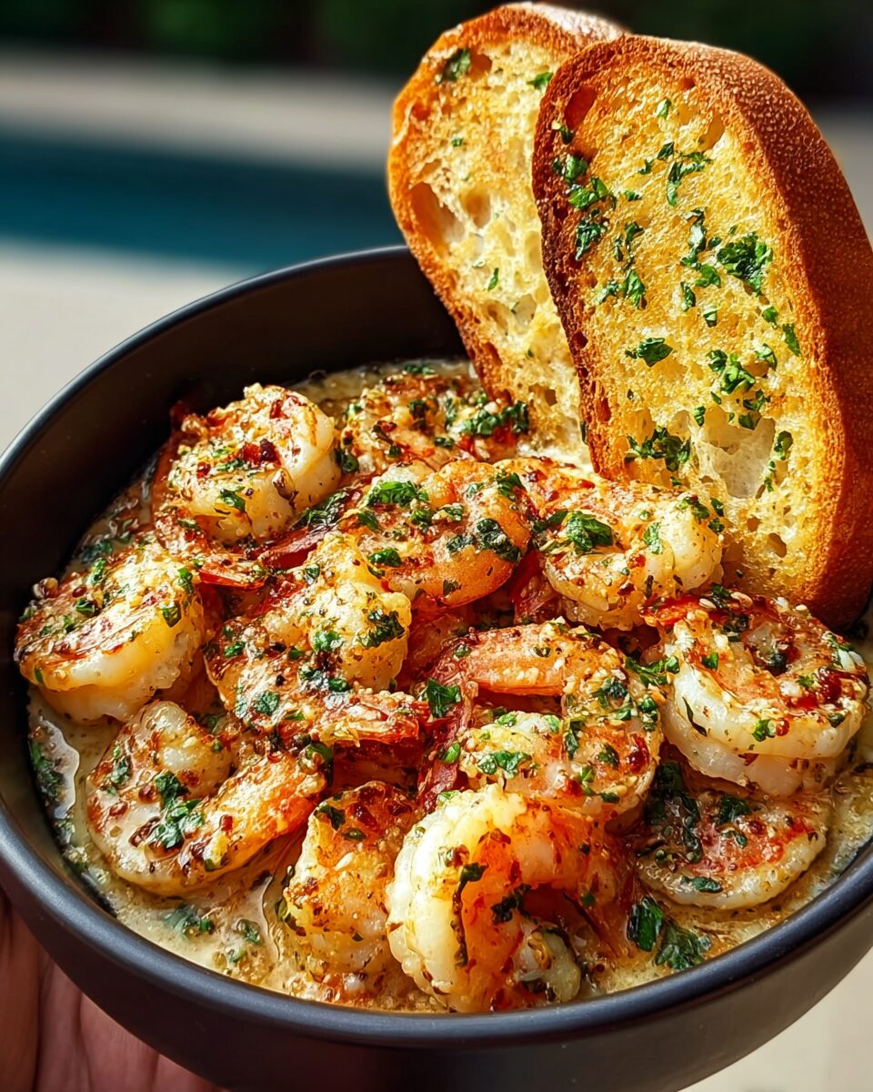 Shrimp Scampi Bowls with Garlic Bread