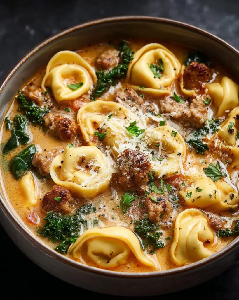 Beef Sausage Tortellini Soup