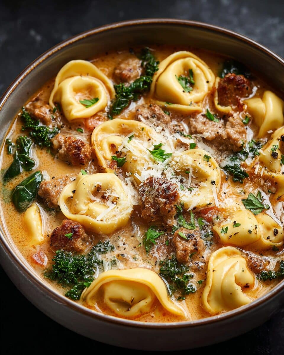 Beef Sausage Tortellini Soup
