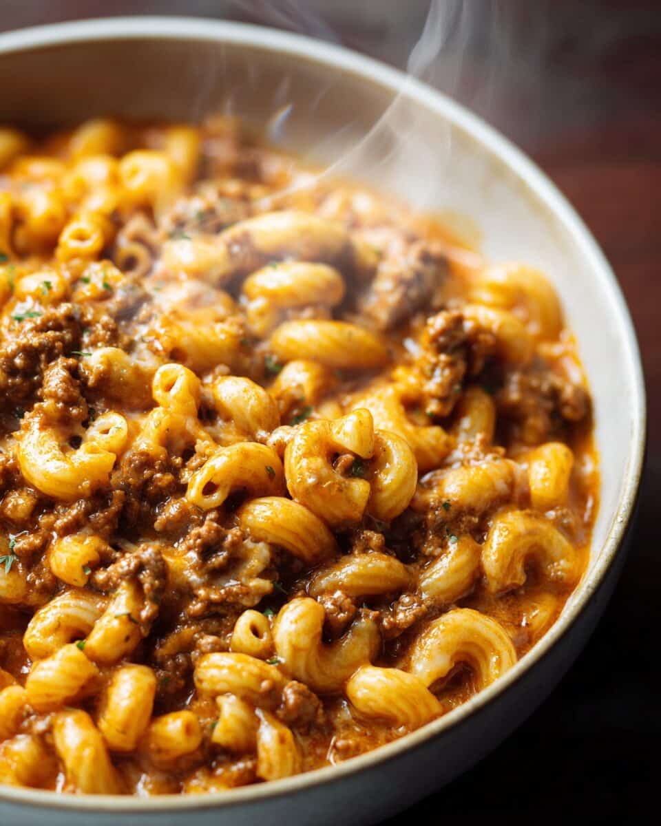 Cheesy Ground Beef Macaroni