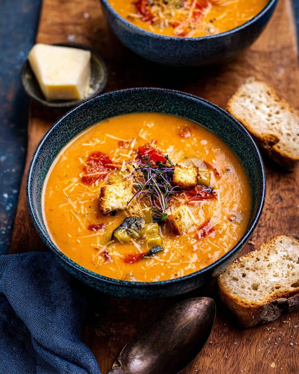 Cheesy Roasted Vegetable Soup
