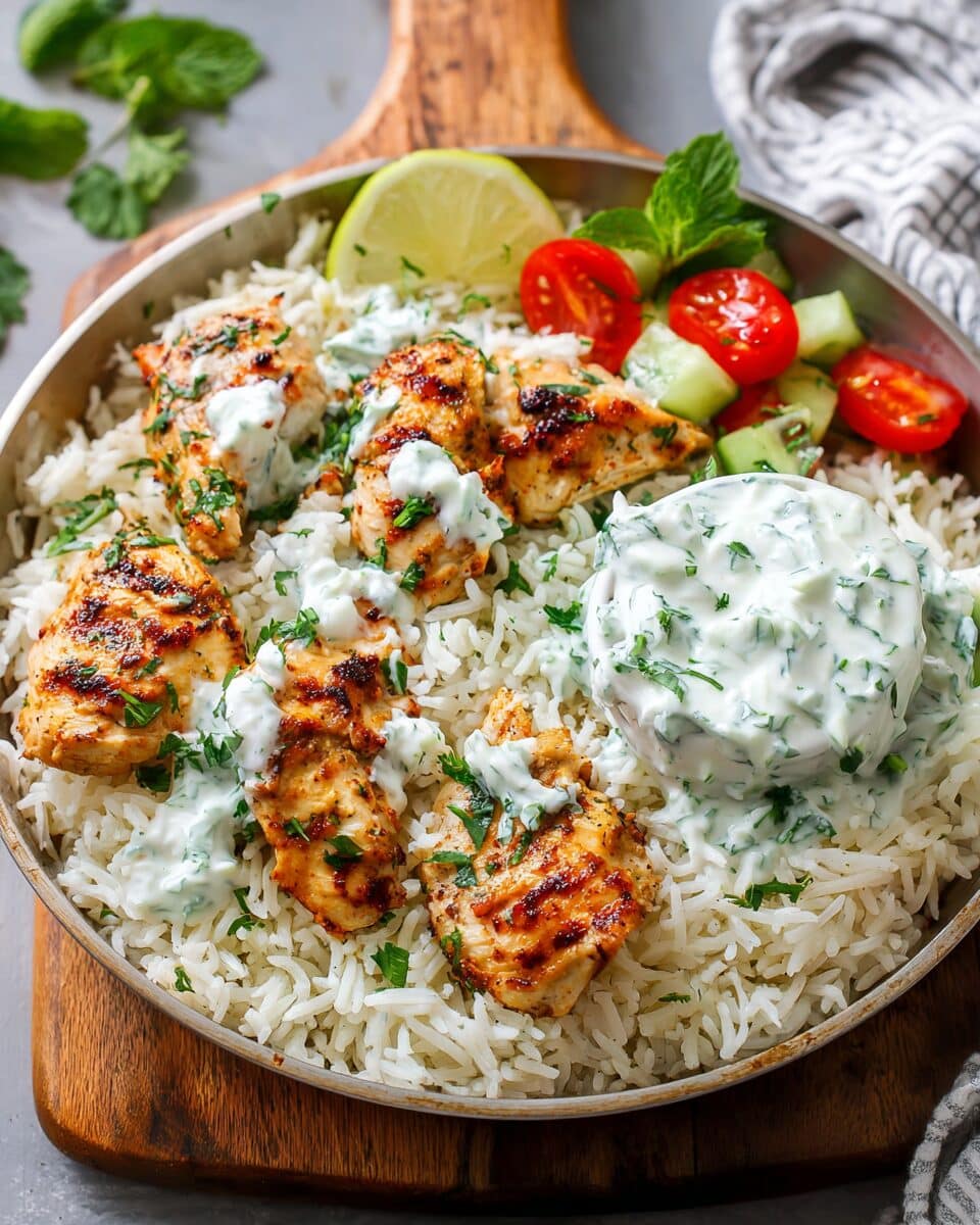 Dump and Bake Chicken Tzatziki with Rice