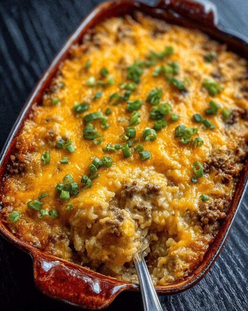 Creamy Ground Beef and Rice Casserole