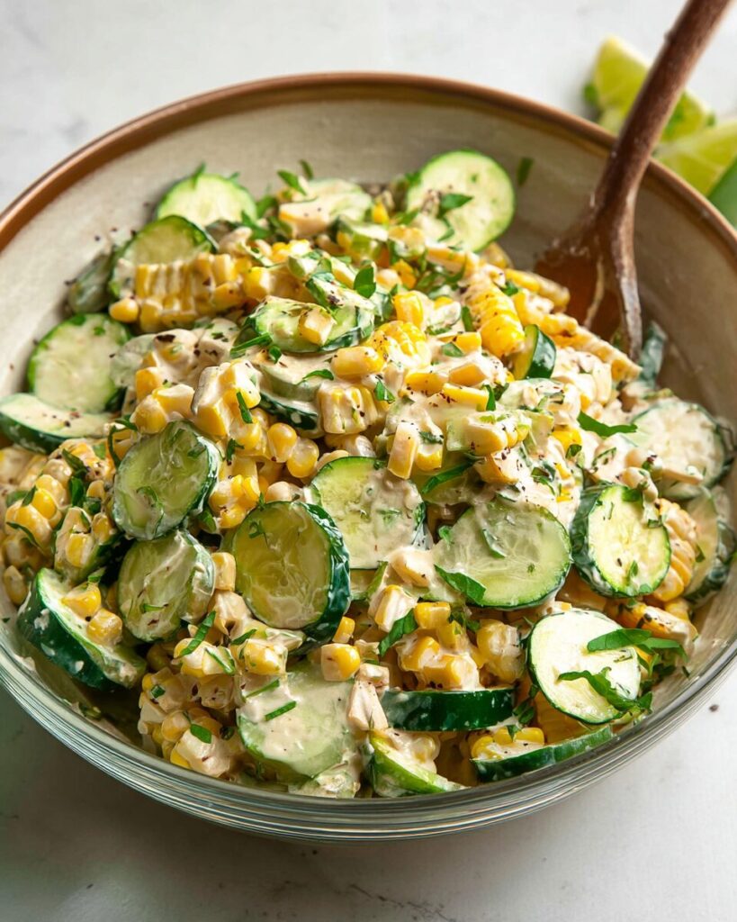 Street Corn Creamy Cucumber Salad
