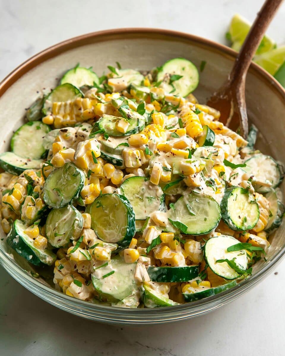 Street Corn Creamy Cucumber Salad