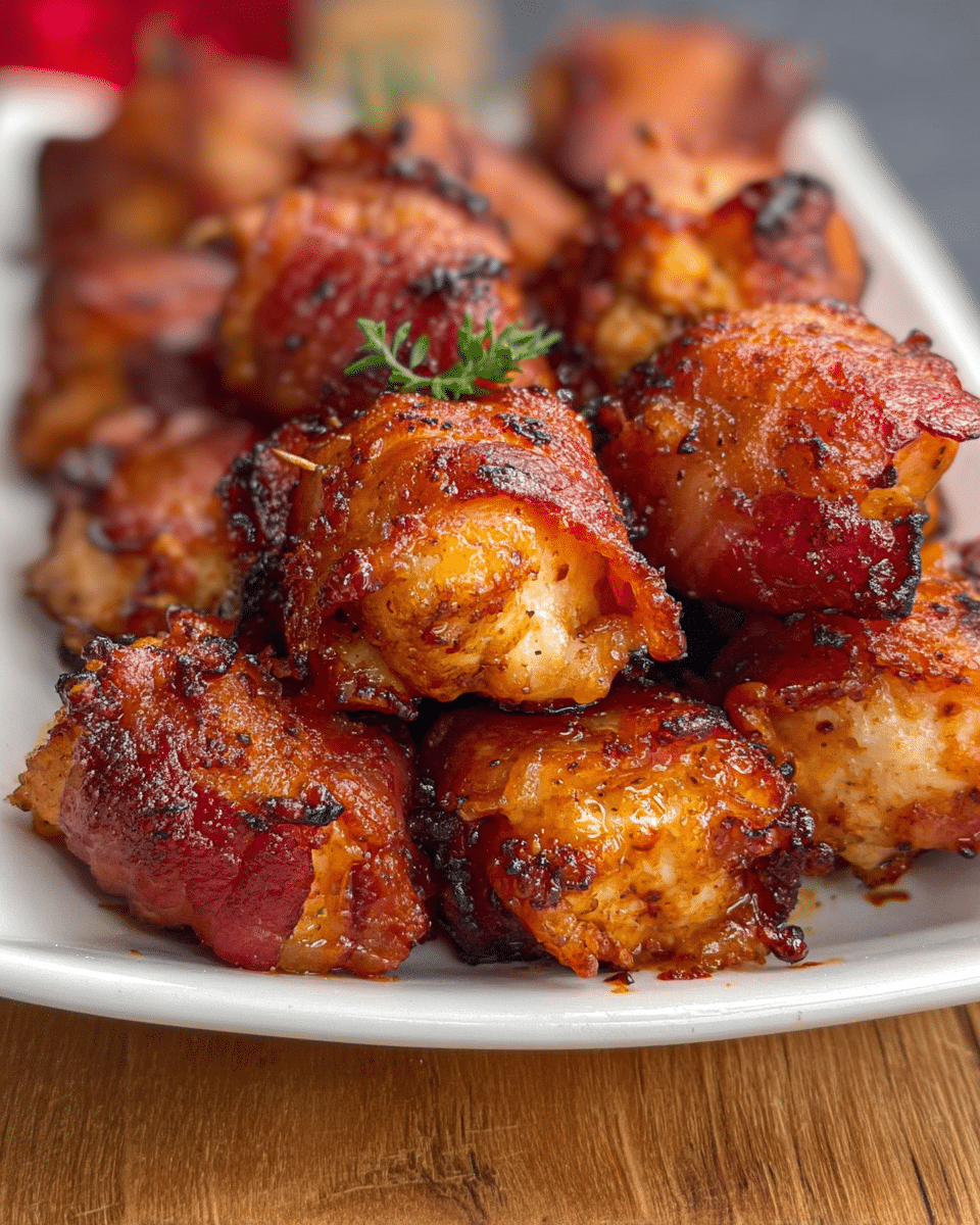 Cheesy Bacon Wrapped Chicken Bites