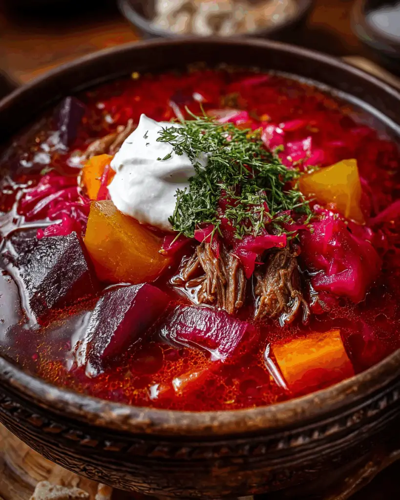Authentic Ukrainian Borscht Soup
