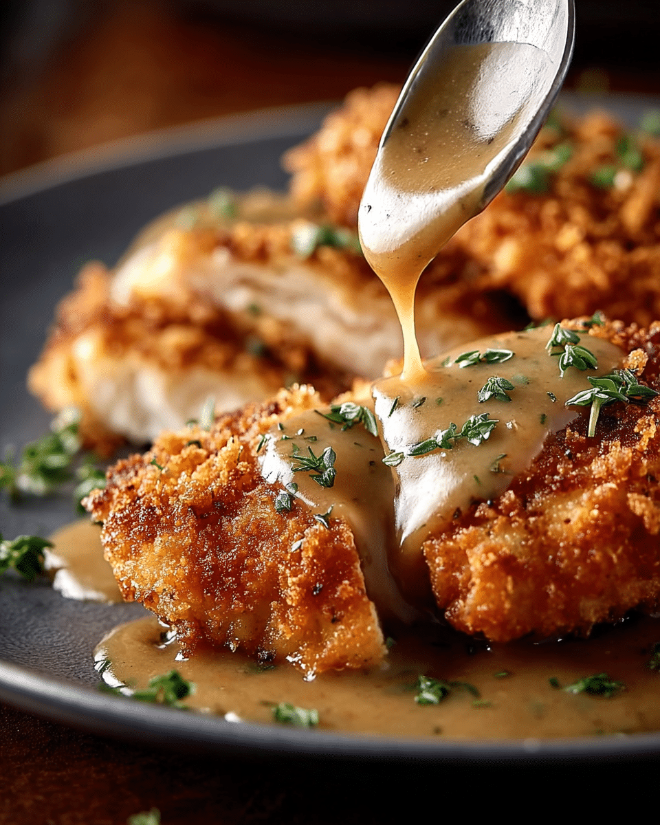 Crispy Chicken with Creamy Gravy