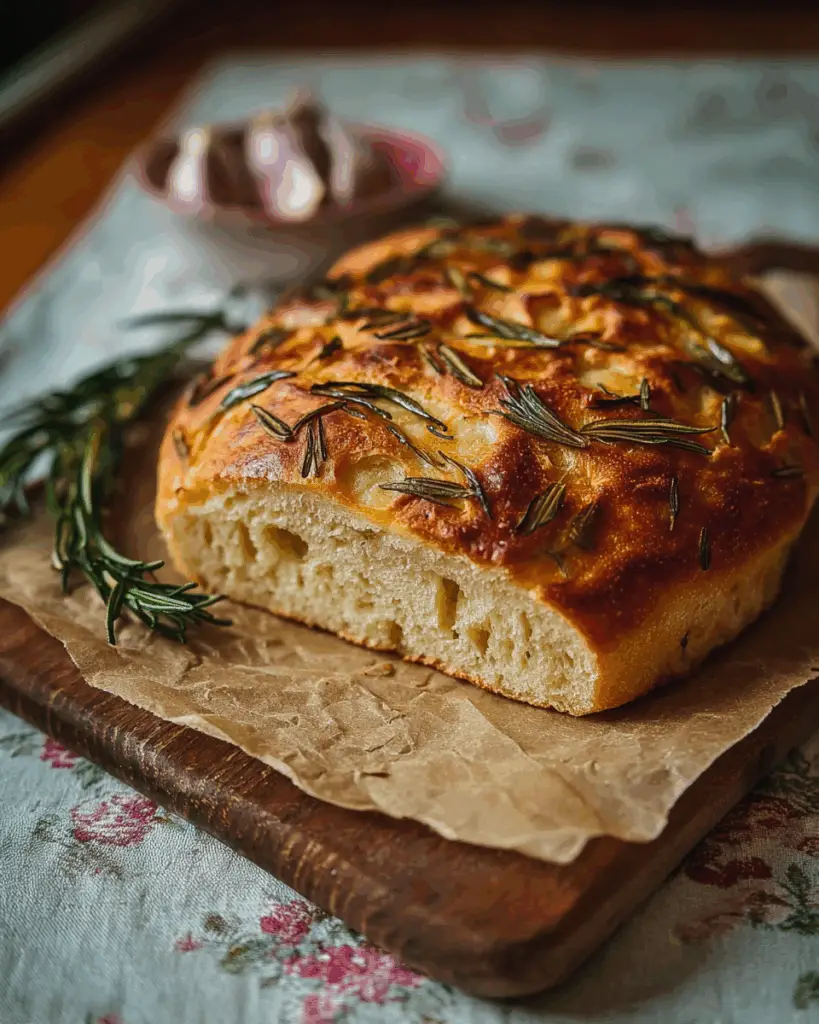 Rustic No-Knead Rosemary Garlic Bread