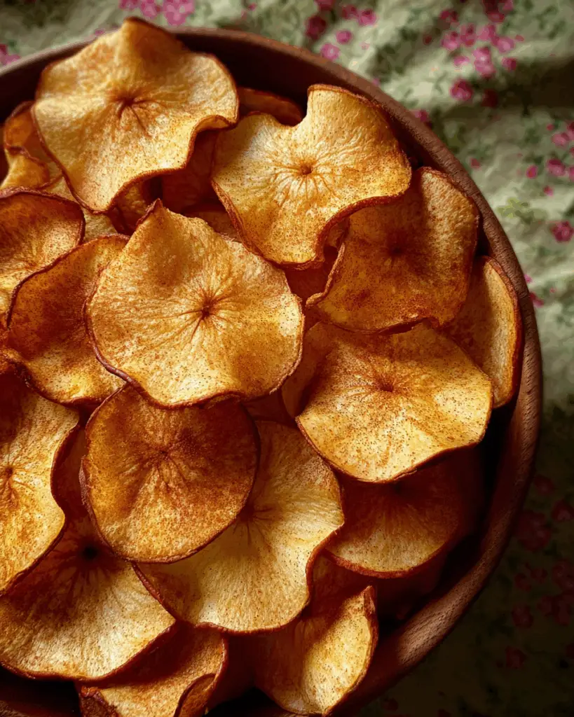 Air Fryer Apple Chips with Cinnamon Sugar