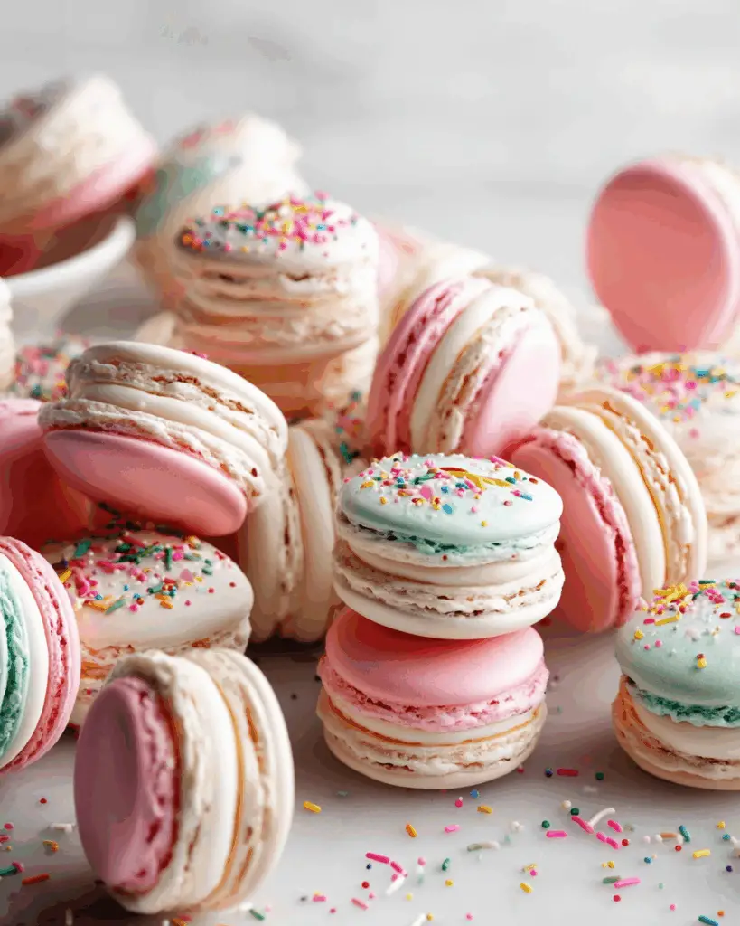 Birthday Cake Macarons