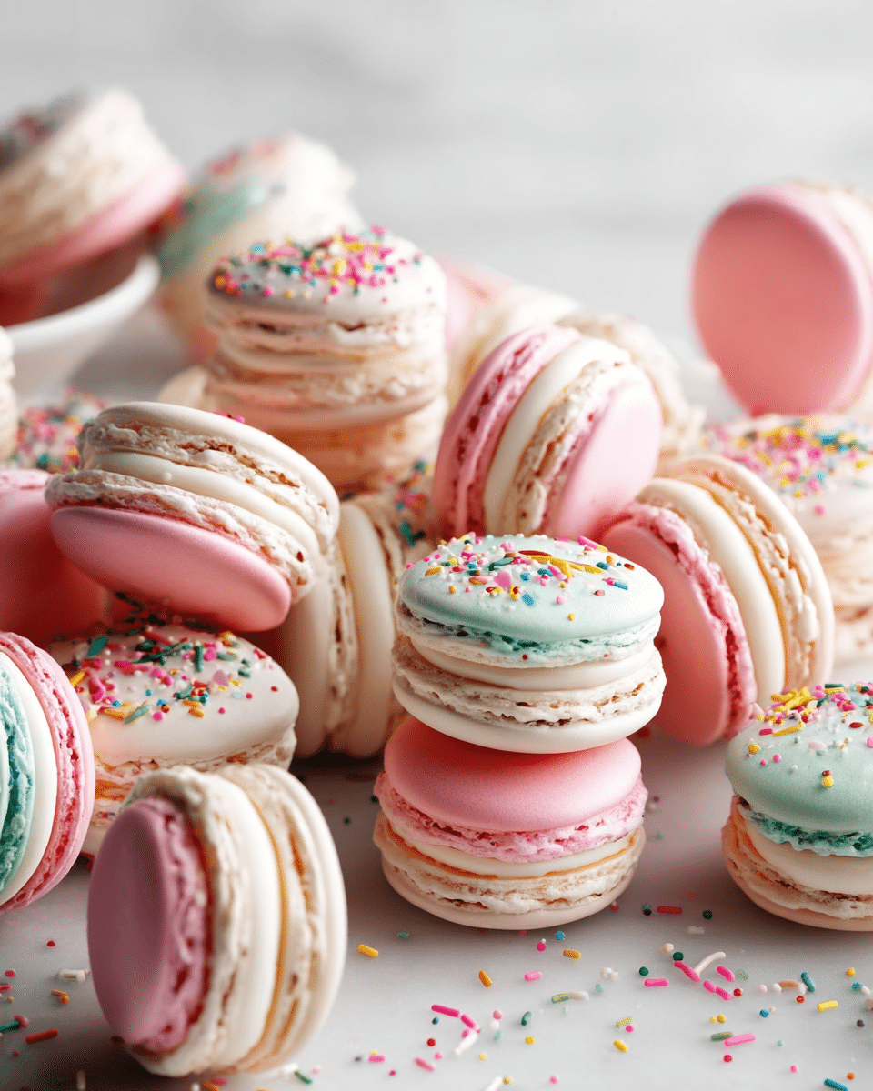 Birthday Cake Macarons