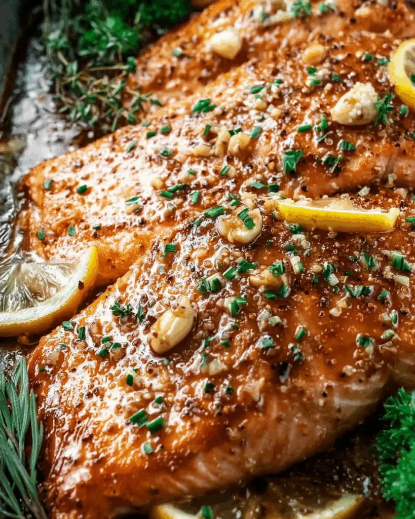 Garlic Brown Sugar Glazed Salmon