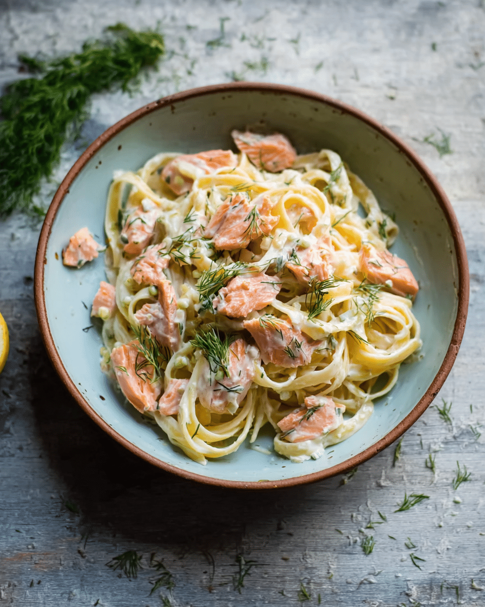 Lemon Dill Salmon Pasta
