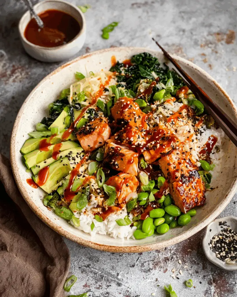 Honey Sriracha Salmon Bowls