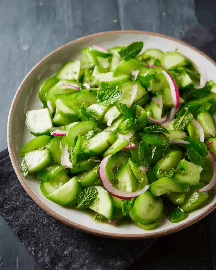 Smashed Cucumber Salad with Mint
