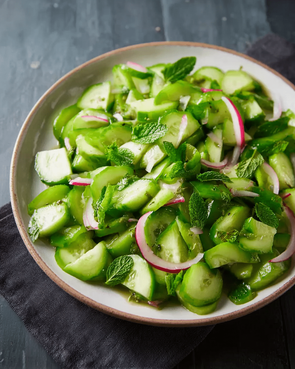 Smashed Cucumber Salad with Mint