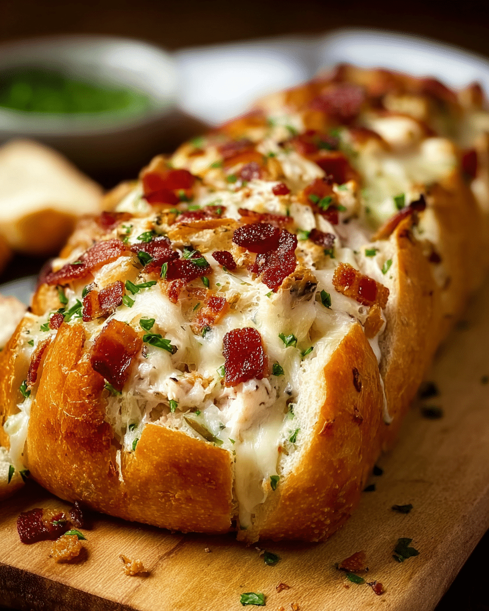 Chicken Bacon Ranch Stuffed Bread