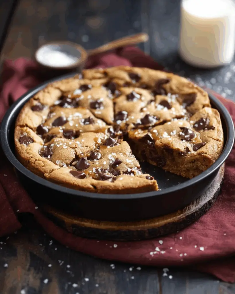 Deep Dish Chocolate Chip Cookie with Caramel and Sea Salt