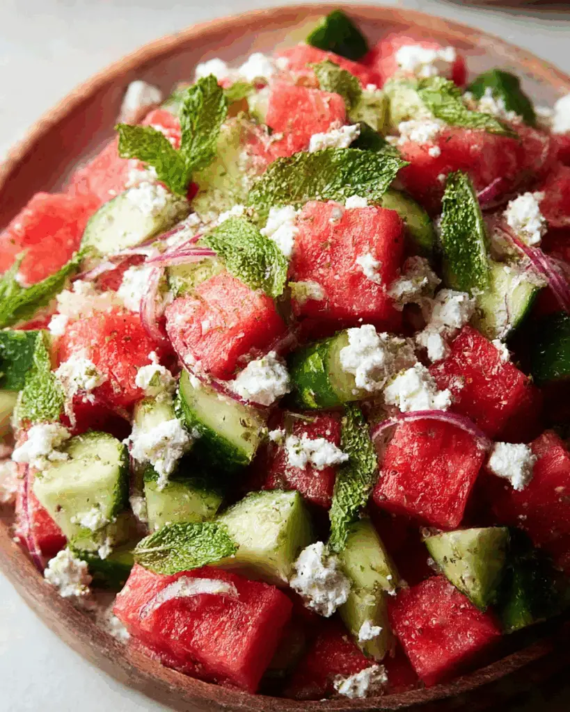 Watermelon Feta Mint Salad
