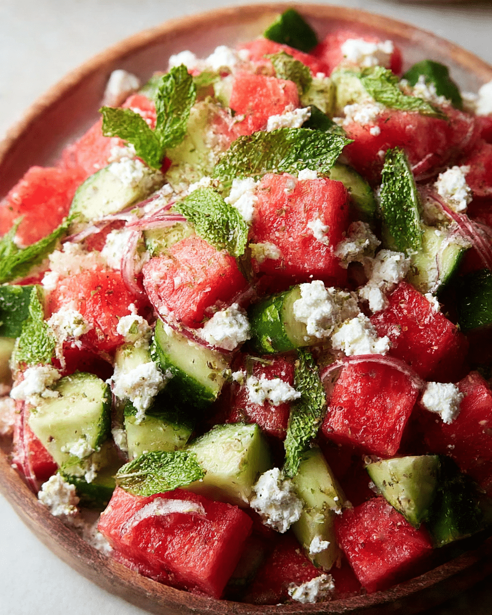 Watermelon Feta Mint Salad