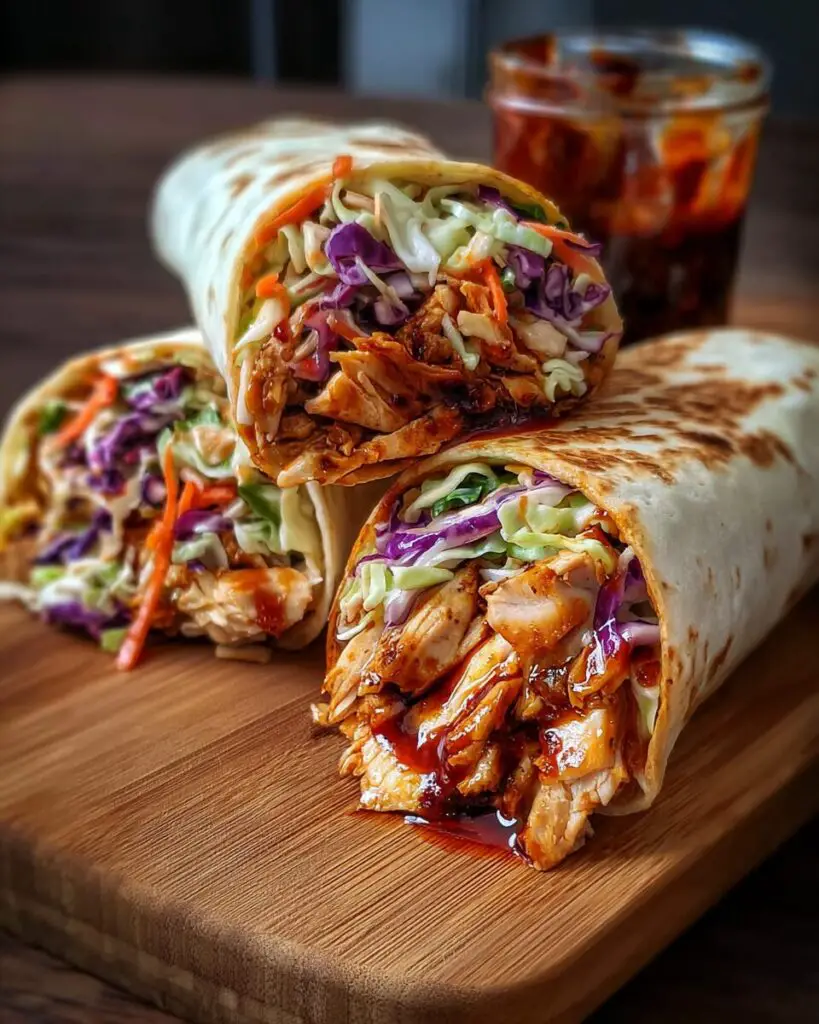 BBQ Chicken Coleslaw Wraps