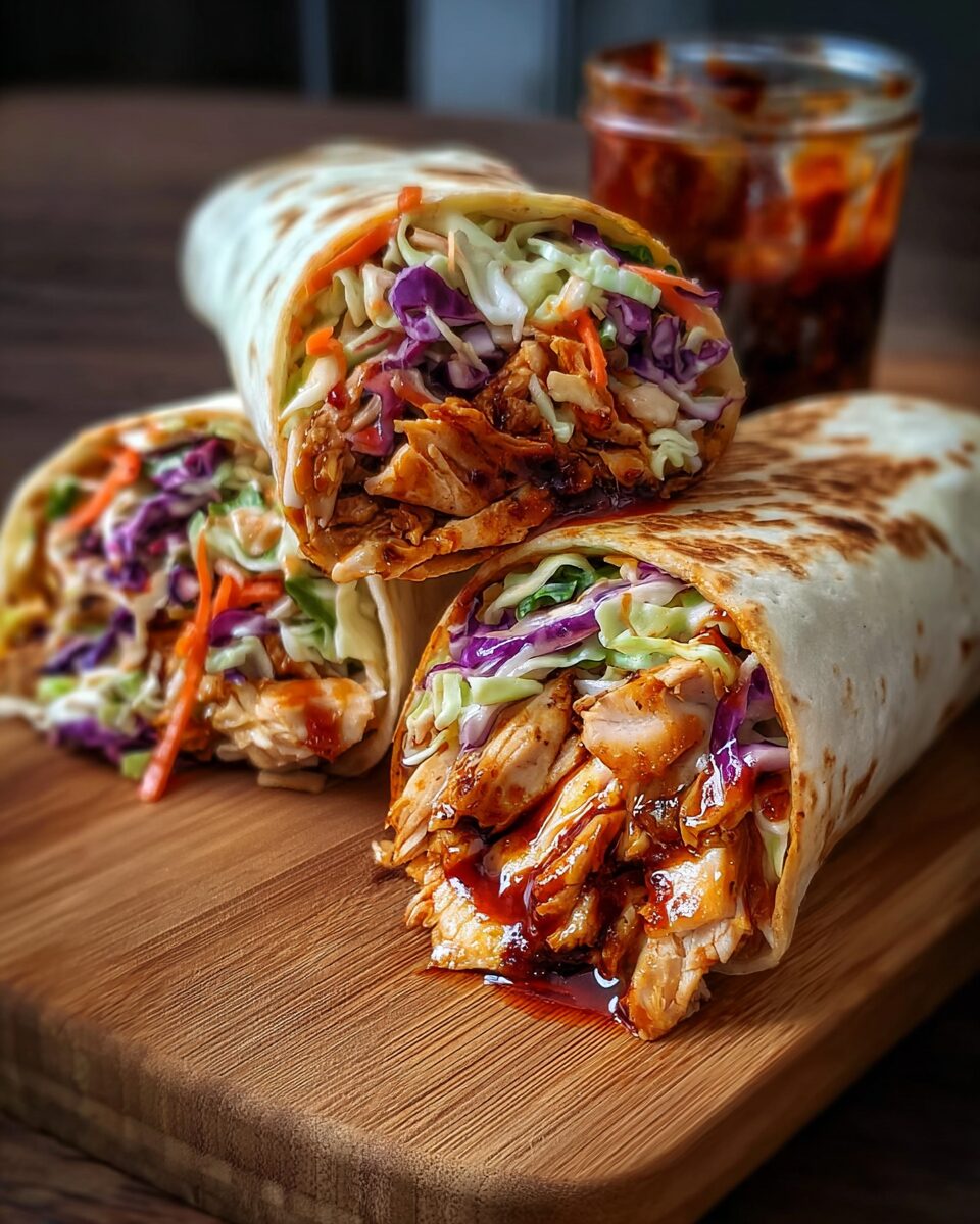 BBQ Chicken Coleslaw Wraps