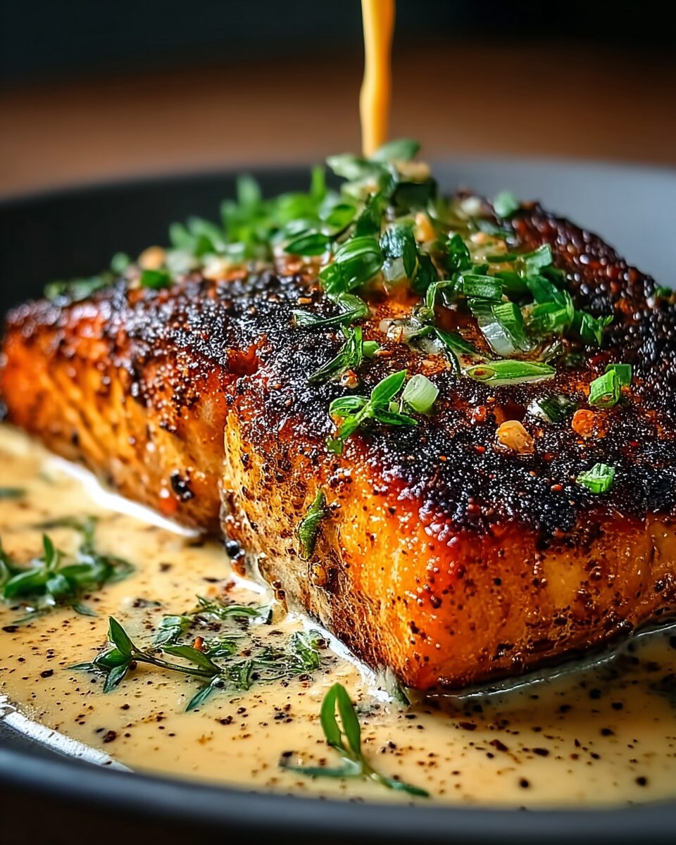 Blackened Salmon with Creamy Dijon Sauce