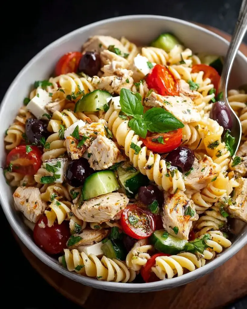 Mediterranean Chicken Pasta Salad
