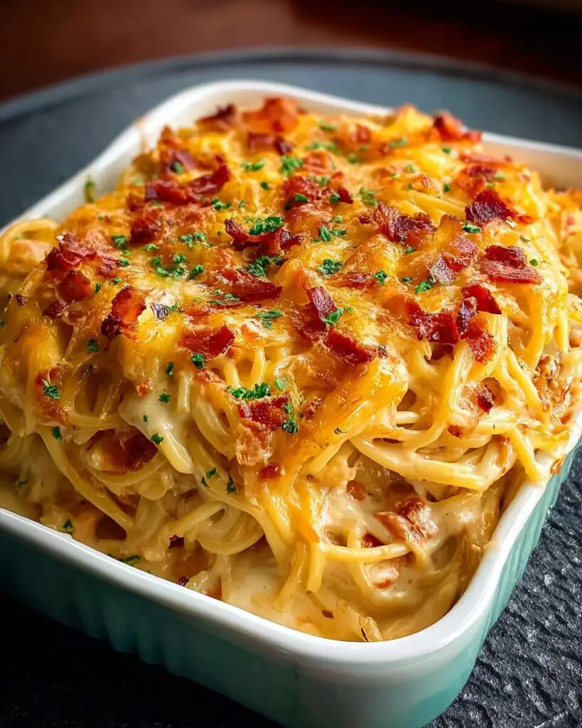 Spicy Southern Cheesy Chicken Spaghetti Casserole